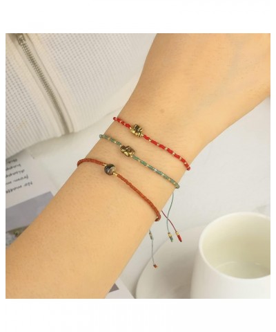 Elephant Strand Bracelets Friendship Beaded Bracelet Charm Bracelets For Women Oliver Green 18G $9.87 Bracelets