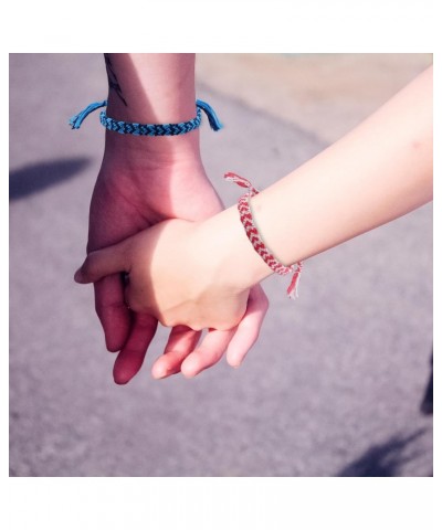 2pcs Heart Friendship Bracelets, Adjustable Rope Couples Bracelets Matching Bracelets for Friends Braided String Bracelet Far...