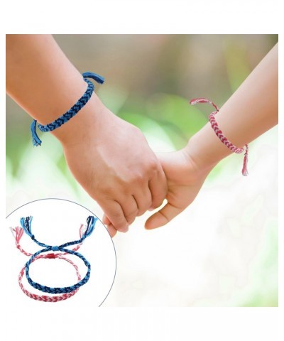 2pcs Heart Friendship Bracelets, Adjustable Rope Couples Bracelets Matching Bracelets for Friends Braided String Bracelet Far...