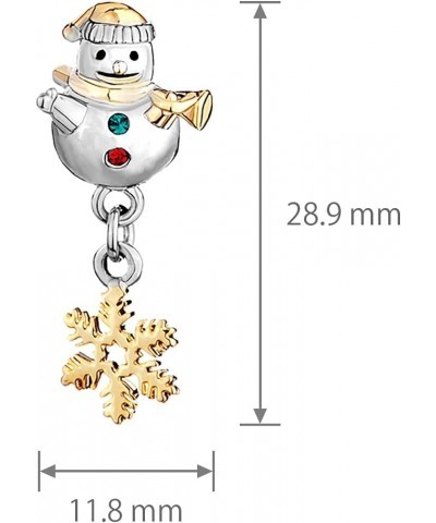 Snowflake Charm Compatible with Pandora Charm Bracelet Women Girls Family Snowflakes Snowman Reindeer Silver Dangle CZ XMAS S...