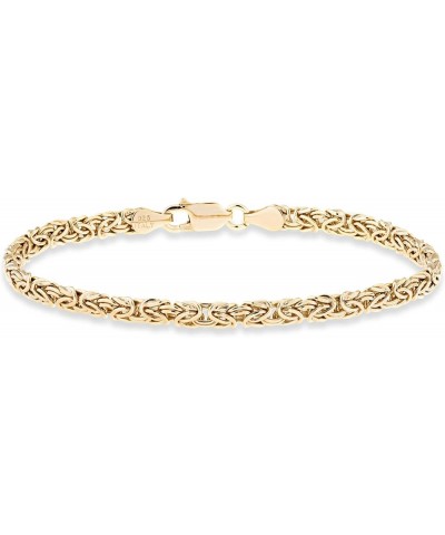 Italian 18K Gold Over Silver 4mm Flat Byzantine Link Chain Bracelet for Women, 925 Italy Length 8 Inches $17.59 Bracelets