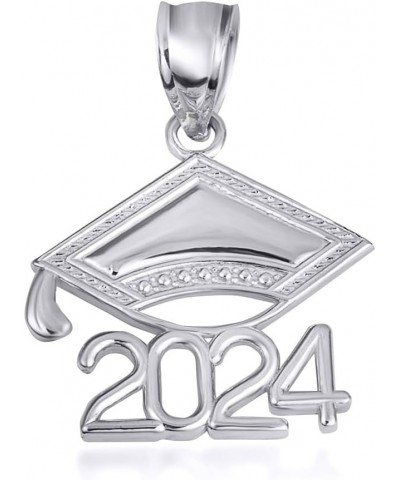 Fine Sterling Silver Class of 2024 Graduation Cap Pendant $10.50 Necklaces