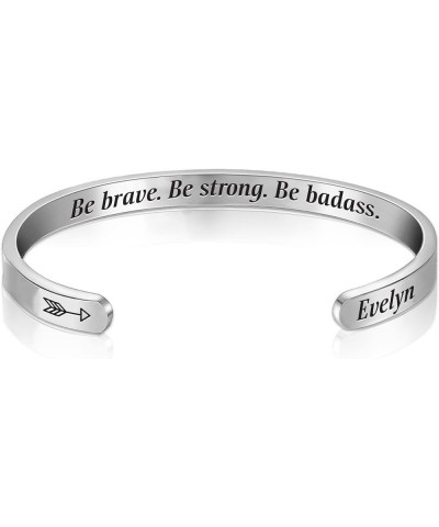 Inspirational Bracelet Stainless Steel Personalized Name Bracelet Engraved Hidden Message Wife Mom Nurse Bracelets for Mom Wo...