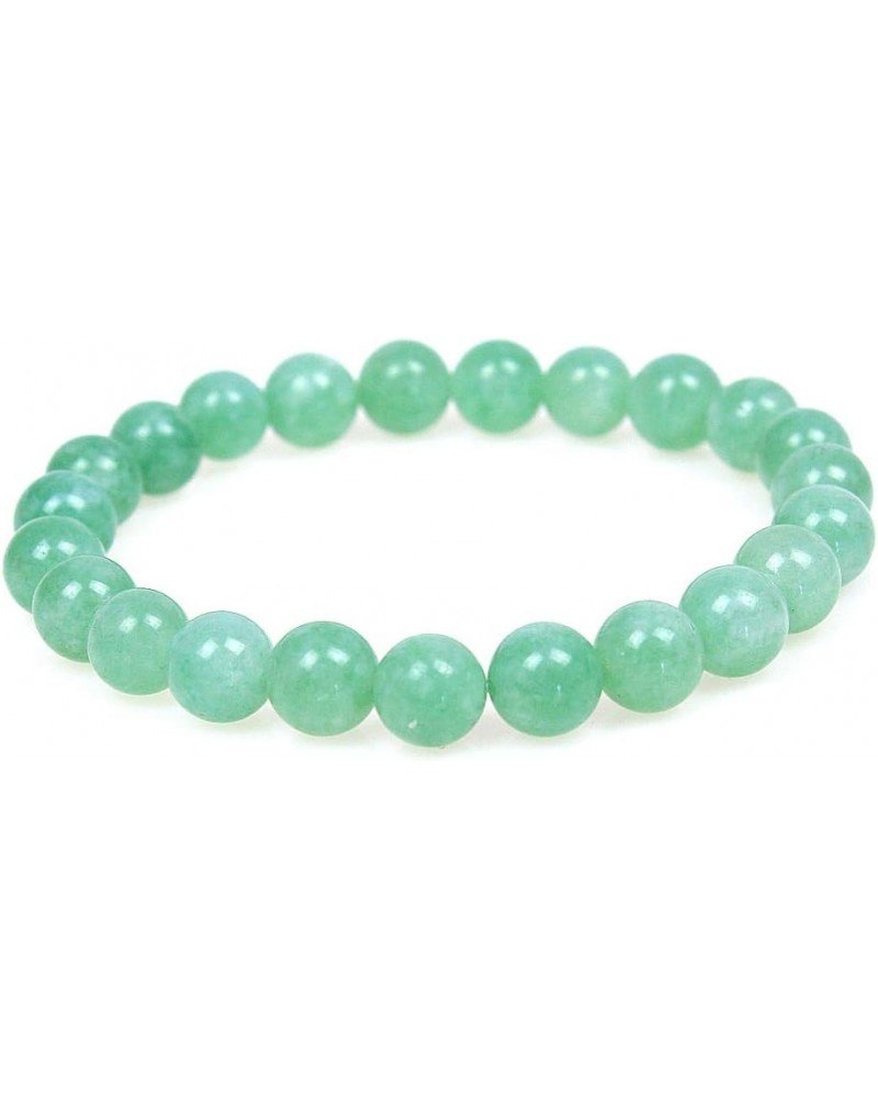 Featured Men Women 8mm Beads Bracelet Elastic Natural Stone Yoga Bracelet Bangle 6.7 Burmese Green Jade $6.00 Bracelets