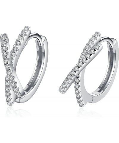 14K Gold Simple Hoop Earrings with Moissanite, Elegant Jewelry Gift for Special Occasions style two $83.25 Earrings