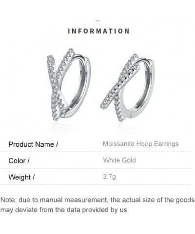 14K Gold Simple Hoop Earrings with Moissanite, Elegant Jewelry Gift for Special Occasions style two $83.25 Earrings