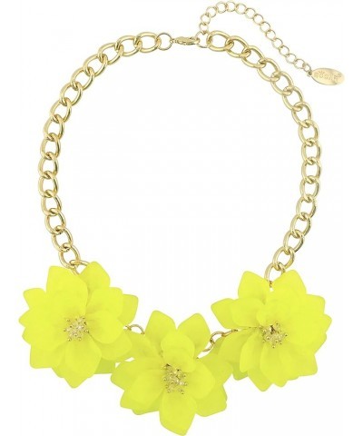 Acrylic Pendant Collar Statement Flower Choker Necklace for Women NK-10298-yellow $8.80 Necklaces