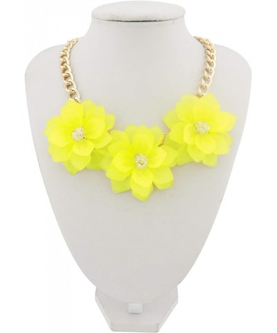 Acrylic Pendant Collar Statement Flower Choker Necklace for Women NK-10298-yellow $8.80 Necklaces