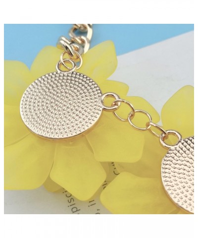 Acrylic Pendant Collar Statement Flower Choker Necklace for Women NK-10298-yellow $8.80 Necklaces