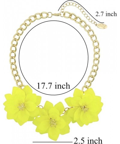 Acrylic Pendant Collar Statement Flower Choker Necklace for Women NK-10298-yellow $8.80 Necklaces