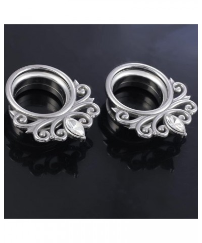 0g - 1"(8mm-25mm) Stainless Steel Heart Cool Snake Ear Piercing Ear Tunnels Gauges Plugs Stretcher Expander Body Jewelry 2PCS...