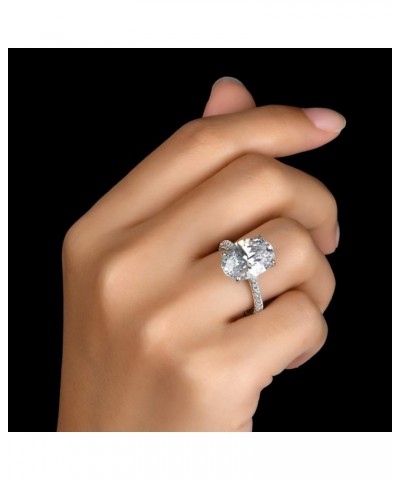 925 Sterling Silver Women Wedding Rings 5 Carat Oval Cut Cubic Zirconia Engagement Ring White Gold $23.65 Rings