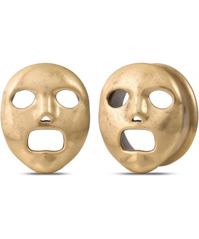 2PCS Ear Gauge Brass Double Flared Plug Gauge For Ear Face Mask Cool Ear Tunnels Punk Unique Ear Stretcher Expander Women Men...