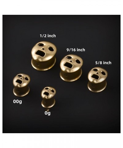 2PCS Ear Gauge Brass Double Flared Plug Gauge For Ear Face Mask Cool Ear Tunnels Punk Unique Ear Stretcher Expander Women Men...