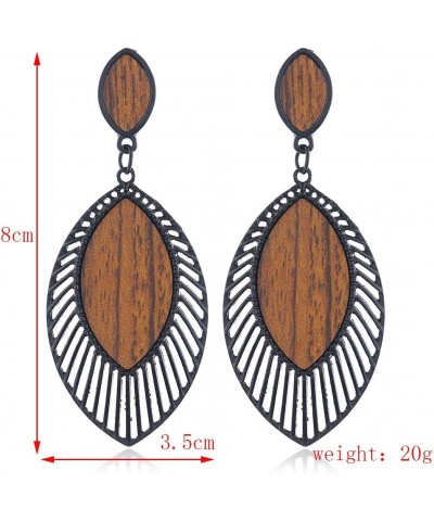 2 Pairs Bohemian Lightweight Wooden Tree of Life Dangle Earrings Handmade Teardrop Round Wood Earrings for Women 6 pairs A $8...