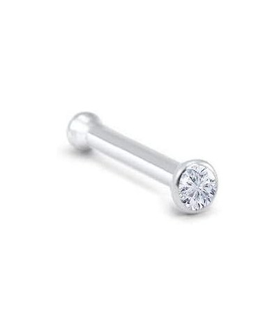 18k White Gold 1.5mm, 2mm, 2.5mm, or 3mm Bezel CZ 22G 20G 18G Bone-1.5mm CZ-20G $21.07 Body Jewelry