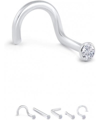 18k White Gold 1.5mm, 2mm, 2.5mm, or 3mm Bezel CZ 22G 20G 18G Bone-1.5mm CZ-20G $21.07 Body Jewelry