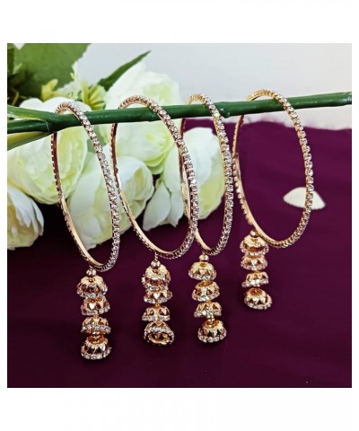 Indian Bollywood Traditional Rhinestone Crystal Wedding Jhumka Tassel Bracelet Bangle Set Jewelry White 2-8 $13.01 Bracelets