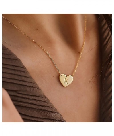 Initial Necklaces for Women Girls 14K Gold Plated Letter Necklace Cute Necklaces for Teen Girls Aesthetic Dainty Gold Heart N...