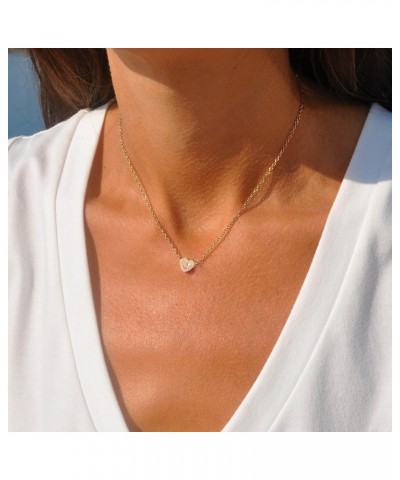 Initial Necklaces for Women Girls 14K Gold Plated Letter Necklace Cute Necklaces for Teen Girls Aesthetic Dainty Gold Heart N...