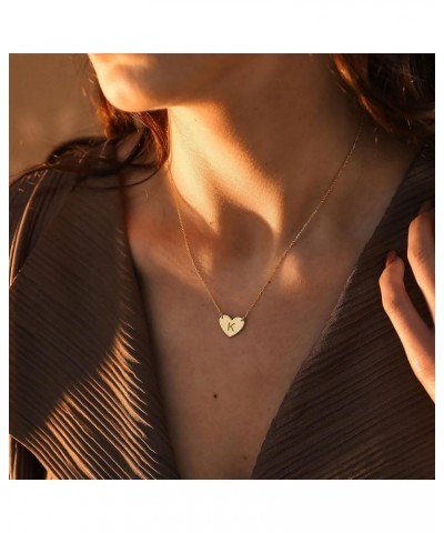 Initial Necklaces for Women Girls 14K Gold Plated Letter Necklace Cute Necklaces for Teen Girls Aesthetic Dainty Gold Heart N...