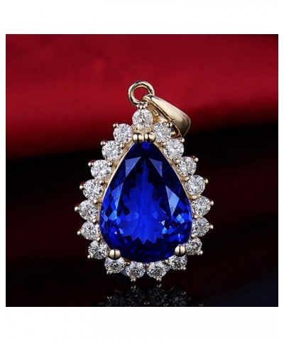 Top 14K White Yellow Gold Genuine AAAA Tanzanite Diamond Pendant Necklaces Engagement Wedding for Women Ladies tanzanite 5 $9...