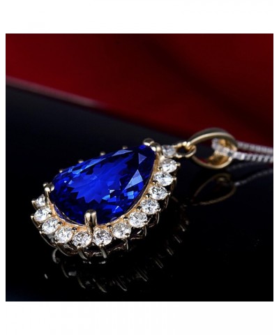 Top 14K White Yellow Gold Genuine AAAA Tanzanite Diamond Pendant Necklaces Engagement Wedding for Women Ladies tanzanite 5 $9...