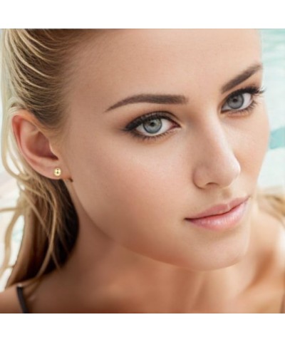 Gold Ball Stud Earrings for Women, 14K Gold Cubic Zirconia Earring, Hypoallergenic, Nickel Free 4mm Gold Ball stud $12.04 Ear...