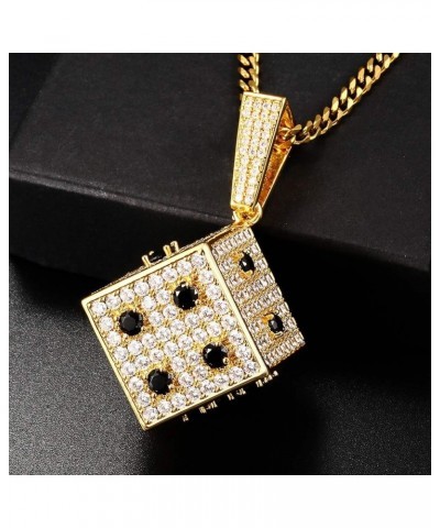 18K Gold/Platinum Plated AAA CZ Iced Out Pendant Necklace for Men Women Simulate Diamond Accents Bling Bling Hip Hop Charm Ne...