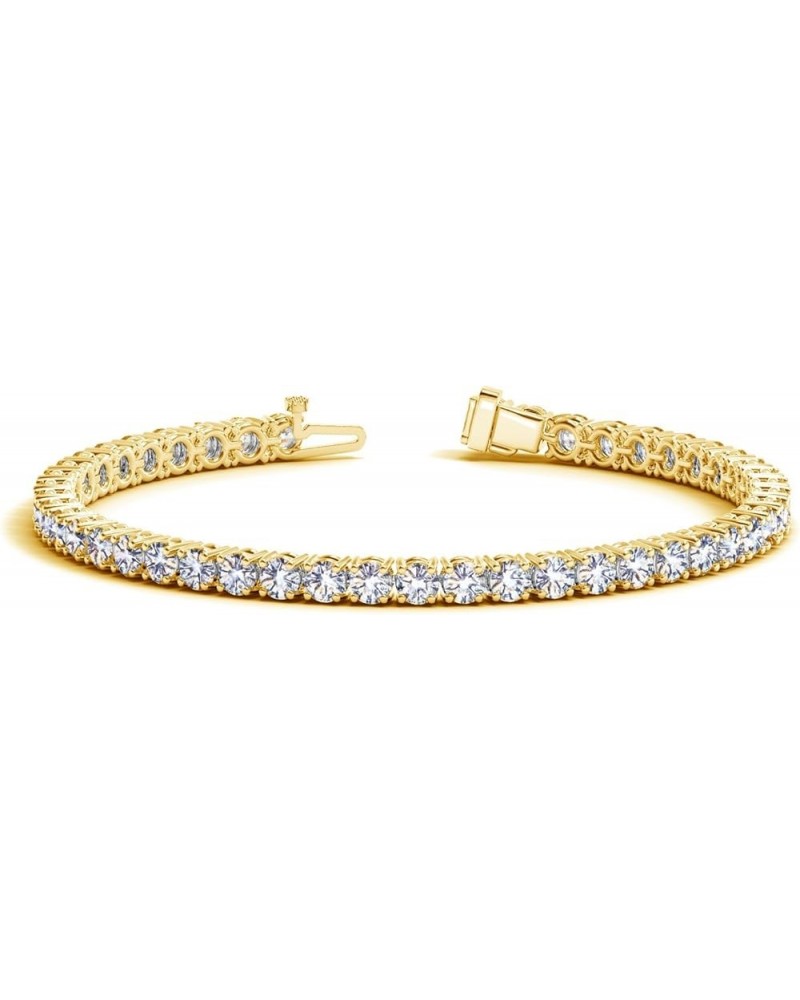 2-20 Carat NATURAL Classic Diamond Tennis Bracelet 4 Prong Value Plus Collection (J-K Color, I1-I2 Clarity) Yellow Gold 5.0 c...