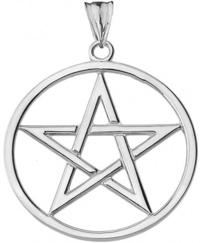 Elegant 14k White Gold Pentagram Charm Pendant $101.25 Necklaces