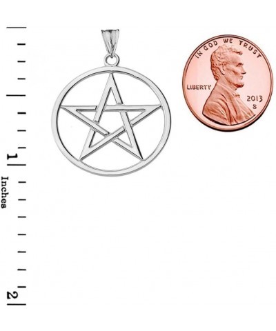 Elegant 14k White Gold Pentagram Charm Pendant $101.25 Necklaces