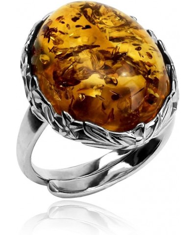 Baltic Amber Sterling Silver Victorian Ring $28.70 Rings