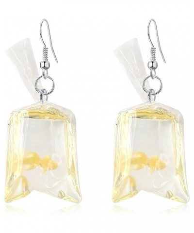 Women Funny Candy Cherry Goldfish Water Bag Shape Dangle Hook Earrings Female Charm Jewelry Big Tail Goldfish-Yellow $4.47 Ea...