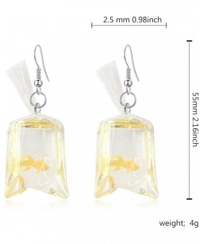 Women Funny Candy Cherry Goldfish Water Bag Shape Dangle Hook Earrings Female Charm Jewelry Big Tail Goldfish-Yellow $4.47 Ea...