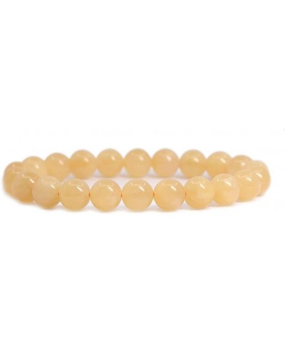 Gem Semi Precious Gemstone 8mm Round Beads Stretch Bracelet 7 Inch Unisex Yellow Quartzite $11.20 Bracelets