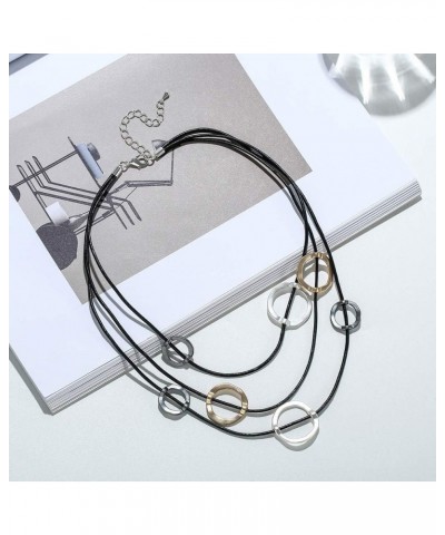 Trendy Black Leather Chokers Necklaces Chain Necklace for Women Jewelry H1037 $10.59 Necklaces