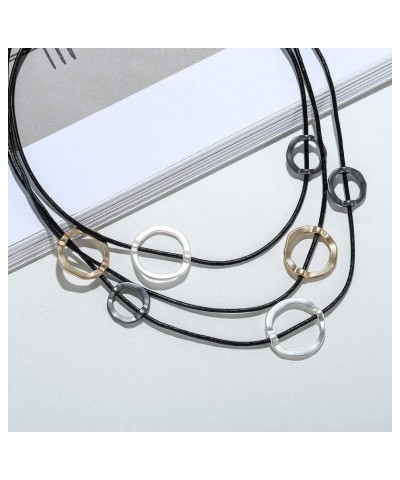 Trendy Black Leather Chokers Necklaces Chain Necklace for Women Jewelry H1037 $10.59 Necklaces