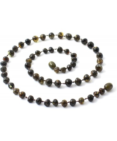 Baltic Amber Necklace for Adults (Women and Men) - 17.5 Inches Long - Polished Beads Green 25.5 Inches $14.74 Necklaces