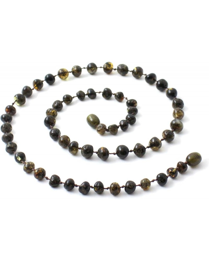 Baltic Amber Necklace for Adults (Women and Men) - 17.5 Inches Long - Polished Beads Green 25.5 Inches $14.74 Necklaces