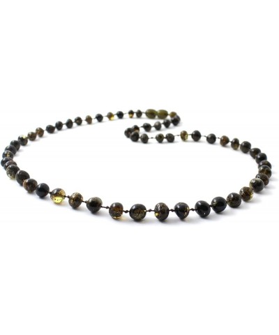 Baltic Amber Necklace for Adults (Women and Men) - 17.5 Inches Long - Polished Beads Green 25.5 Inches $14.74 Necklaces