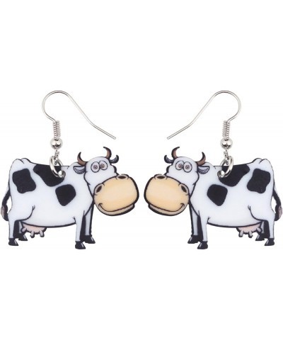 Acrylic Anime Dairy Cattle Cow Earrings Drop Dangle Farm Animal Jewelry For Women Girl Gift Charm Cream $6.47 Earrings