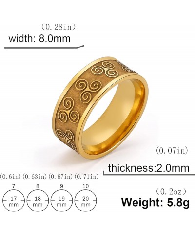 Viking Celtic Triskele Ring for Men Women Stainless Steel Elegant Vintage Celtic Triskelion Triple Spiral Symbol Nordic Amule...