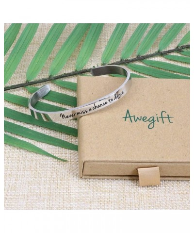 Encouragement Women Cuff Bracelet Gift Jewelry Inspirational Mantra Bangle Personalized Jewelry Gifts Her Girls Never miss a ...