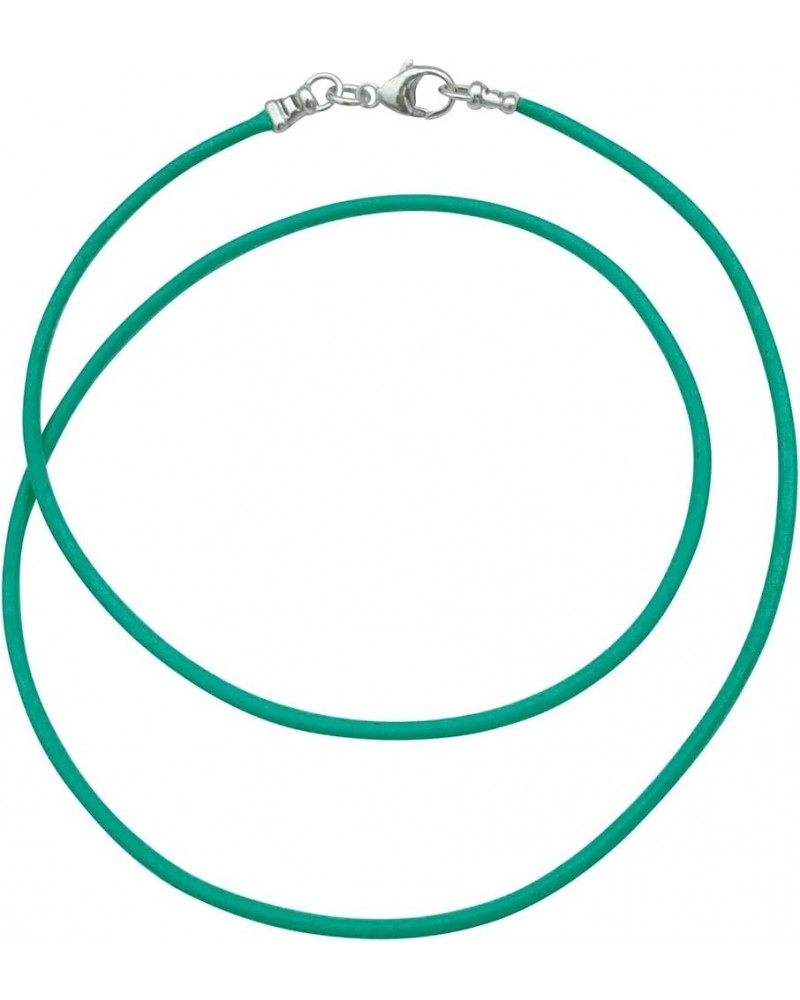 Sterling Silver 1.8mm Fine Turquoise Leather Cord Necklace 34.0 Inches $9.58 Necklaces