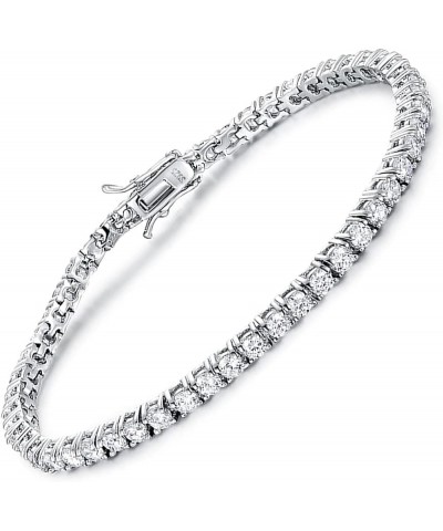 925 Sterling Silver 2-7mm Cubic Zirconia Classic Tennis Bracelet | White Gold Bracelets for Women | Size 6-8.5 inches 3mm-7in...