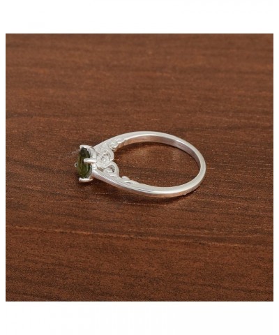 925 Sterling Silver Round Moldavite Ring Anniversary Jewelry Gifts For Women $36.27 Rings