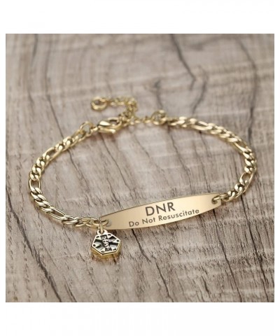 Medical id bracelets for women 7-8.5 inch Fashion Rose gold Medical alert ID bracelets Gold dnr $14.49 Bracelets