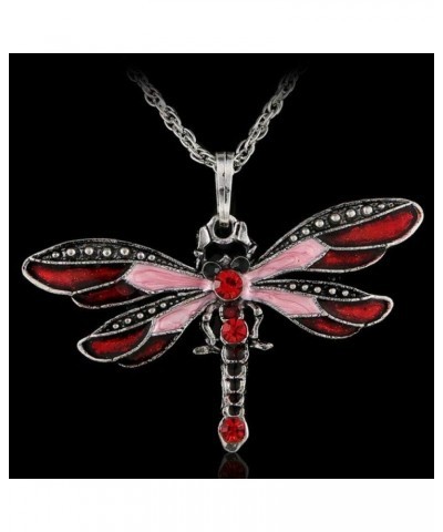 4Pcs Retro Dragonfly Crystal Necklace Pendant Women Fashion Jewelry Sweater Chain $7.72 Necklaces