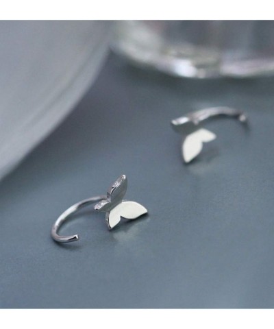 Cute Butterfly Half Small Hoop Earrings Sterling Silver for Women Girls Gold Plated Dainty Sleeper Cartilage Huggie Hoops Hyp...